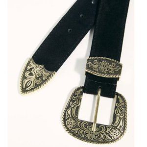Free People Black Rock Western Suede Belt in Black | XS/S | NWT